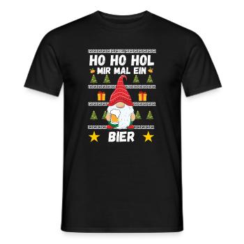 Noël Bière Gnome Marché de Noël Drôle - T-shirt homme - noir - Devant - AI Model Male 178 light (178cm)
