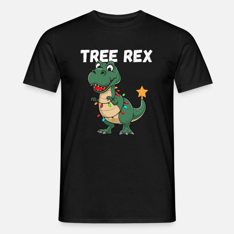 Weihnachten Dinosaurier Tree Rex Kinder Lustig - Männer T-Shirt - Schwarz