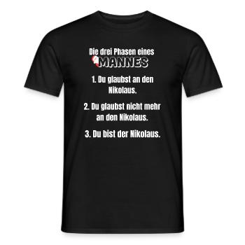 Père Noël Papa Hommes Père Noël Noël - T-shirt homme - noir - Devant - AI Model Male 178 light (178cm)