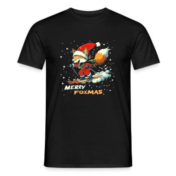 Noël Renard Joyeux Foxmas Ski Neige - T-shirt homme - noir - Devant - AI Model Male 178 light (178cm)