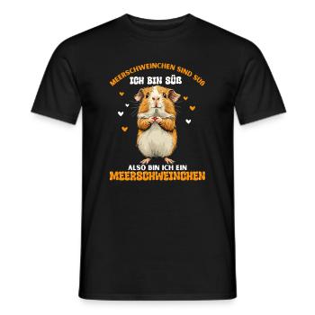 Cochon d’Inde Maman Enfants Mignon Animal Mignon - T-shirt homme - noir - Devant - AI Model Male 178 light (178cm)