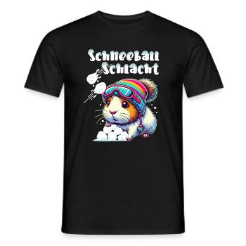 cochon d’Inde bataille de boules de neige Hiver Ski Fun - T-shirt homme - noir - Devant - AI Model Male 178 light (178cm)