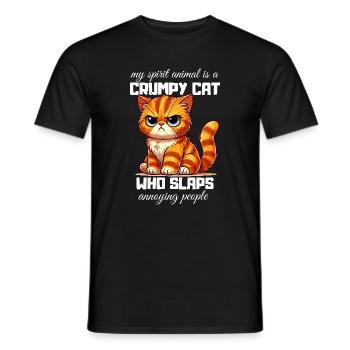 Motzige Katze Spirit Animal Katzenbesitzer Lustig - Männer T-Shirt - Schwarz - Vorne - AI Model Male 178 light (178cm)
