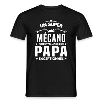 Mécano papa cadeau drôle fête des pères garagiste - T-shirt homme - noir - Devant - AI Model Male 178 light (178cm)