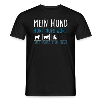 Mein Hund hört aufs Wort Hundetrainer Hundeschule - Männer T-Shirt - Schwarz - Vorne - AI Model Male 178 light (178cm)