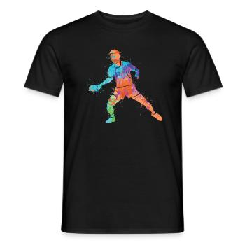 Tischtennisspieler Bunt Design Tischtennis - Männer T-Shirt - Schwarz - Vorne - AI Model Male 178 light (178cm)