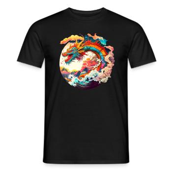 Japanischer Drache - Männer T-Shirt - Schwarz - Vorne - AI Model Male 178 light (178cm)