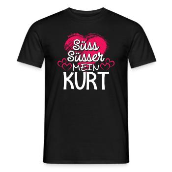 KURT - süss - Männer T-Shirt - Schwarz - Vorne - AI Model Male 178 light (178cm)