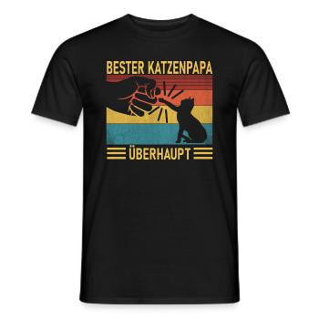 Katzenpapa Katzenvater Katzen Männer Geschenk - Männer T-Shirt - Schwarz - Vorne - AI Model Male 178 light (178cm)