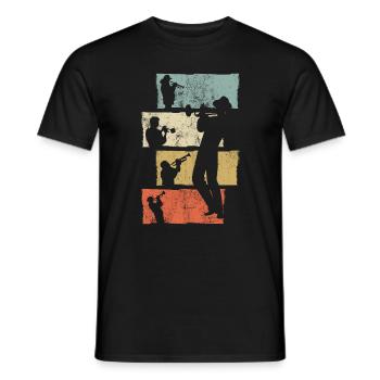 Retro Trompeter Trompete Trompetenspieler - Männer T-Shirt - Schwarz - Vorne - AI Model Male 178 light (178cm)