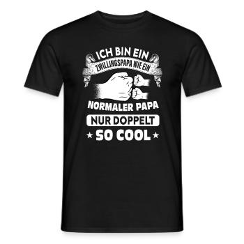 Zwillingspapa Papa von Zwillingen Vater Geschenk - Männer T-Shirt - Schwarz - Vorne - AI Model Male 178 light (178cm)