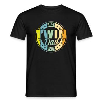 Dad father of twins twin dad - Men's T-Shirt - black - Front - AI Model Male 178 light (178cm)
