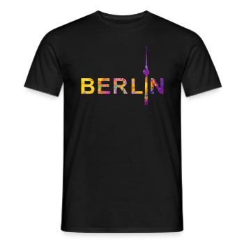 Berlin mit Fernsehturm - Männer T-Shirt - Schwarz - Vorne - AI Model Male 178 light (178cm)
