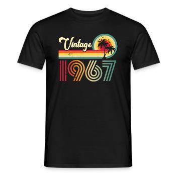 Millésime 1967 Anniversaire né en 1967 - T-shirt homme - noir - Devant - AI Model Male 178 light (178cm)