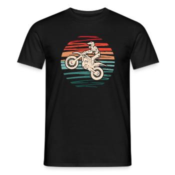 Motocross Vintage Motorsport Dirtbike Motorcycle - Men's T-Shirt - black - Front - AI Model Male 178 light (178cm)