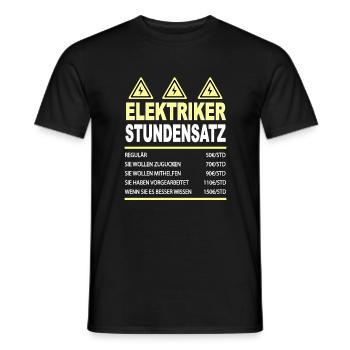 Elektriker Stundensatz Stundenlohn - Männer T-Shirt - Schwarz - Vorne - AI Model Male 178 light (178cm)