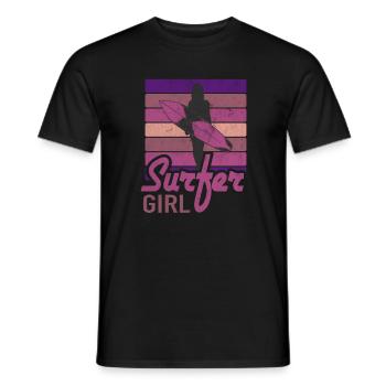 Surfer Girl Surf Club Surfing Waves - Men's T-Shirt - black - Front - AI Model Male 178 light (178cm)