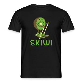 Skiwi Skifahrer Skifahren Kiwi Frucht Wintersport - Männer T-Shirt - Schwarz - Vorne - AI Model Male 178 light (178cm)