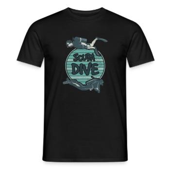 Scuba Dive Diver Diving Divers Diving Friends - Men's T-Shirt - black - Front - AI Model Male 178 light (178cm)