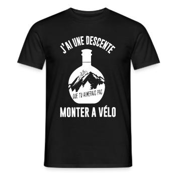 une descente à monter à vélo,cycliste,apéro - T-shirt homme - noir - Devant - AI Model Male 178 light (178cm)