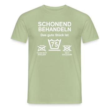 75. Geburtstag 75 - Männer T-Shirt - Sage - Vorne - AI Model Male 178 light (178cm)
