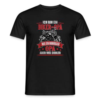 Biker Opa Normaler Großvater Cooler Motorrad Biken - Männer T-Shirt - Schwarz - Vorne - AI Model Male 178 light (178cm)
