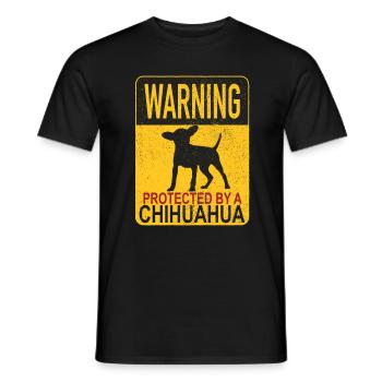 Warnung Beschützt Chihuahua Chiwawa Schoßhund - Männer T-Shirt - Schwarz - Vorne - AI Model Male 178 light (178cm)