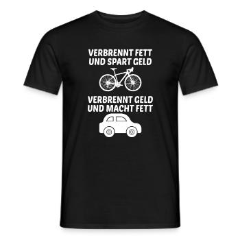 Verbrennt Fett Geld Fahrrad Auto Fahrradfahrer - Männer T-Shirt - Schwarz - Vorne - AI Model Male 178 light (178cm)