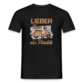 Lieber Rost Als Plastik Roller Motorroller Bastler - Männer T-Shirt - Schwarz - Vorne - AI Model Male 178 light (178cm)