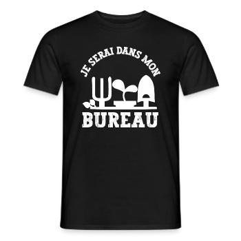 je serai dans mon bureau - T-shirt homme - noir - Devant - AI Model Male 178 light (178cm)