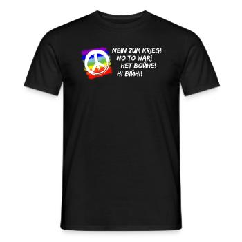 NEIN ZUM KRIEG! NO TO WAR! НЕТ ВОЙНЕ! НІ ВІЙНІ! - Männer T-Shirt - Schwarz - Vorne - AI Model Male 178 light (178cm)