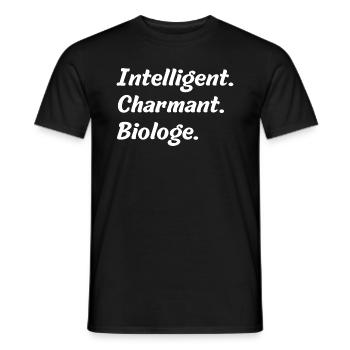 Intelligent. Charmant. Biologe - Männer T-Shirt - Schwarz - Vorne - AI Model Male 178 light (178cm)