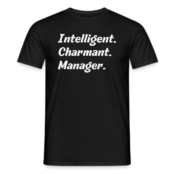 Intelligent. Charmant. Manager - Männer T-Shirt - Schwarz - Vorne - AI Model Male 178 light (178cm)