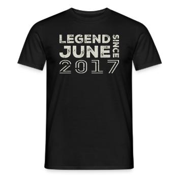 June 2017 Birthday June 2017 June Gift 2017 - Men's T-Shirt - black - Front - AI Model Male 178 light (178cm)