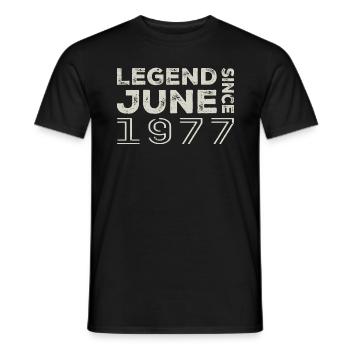 June 1977 Birthday June 1977 June Gift 1977 - Men's T-Shirt - black - Front - AI Model Male 178 light (178cm)