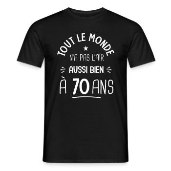 70 ans anniversaire 70 ans Cadeau 70 ans - T-shirt homme - noir - Devant - AI Model Male 178 light (178cm)