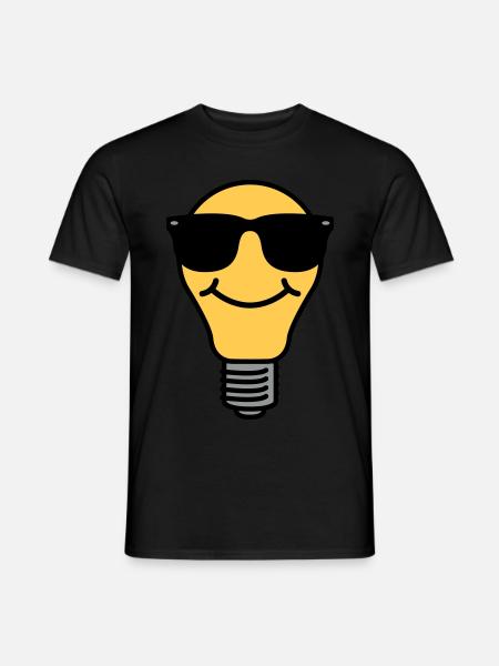 Lightbulb with sunglasses - Men's T-Shirt - black