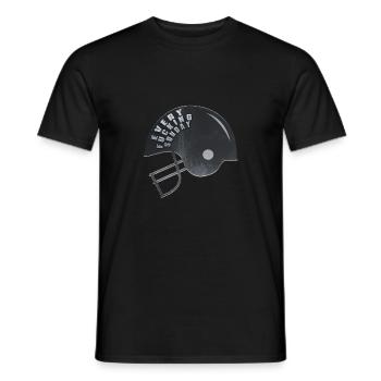 Casque de football américain tous les dimanche - T-shirt homme - noir - Devant - AI Model Male 178 light (178cm)