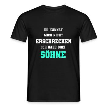 3 Söhne Eltern drei Söhne Elternschaft Geschenk - Männer T-Shirt - Schwarz - Vorne - AI Model Male 178 light (178cm)