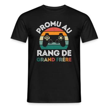 Promu grand frère humour grand frère gamer cadeau - T-shirt homme - noir - Devant - AI Model Male 178 light (178cm)