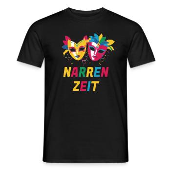 Karneval Köln Fasching Kostüm Maske Narren - Männer T-Shirt - Schwarz - Vorne - AI Model Male 178 light (178cm)