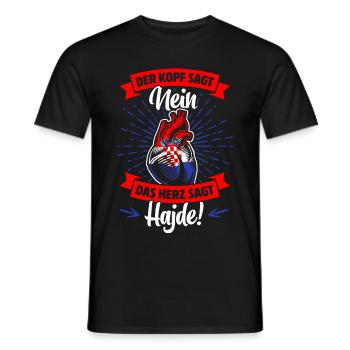 CROATIAN | HEART SAYS HADJE - Men's T-Shirt - black - Front - AI Model Male 178 light (178cm)