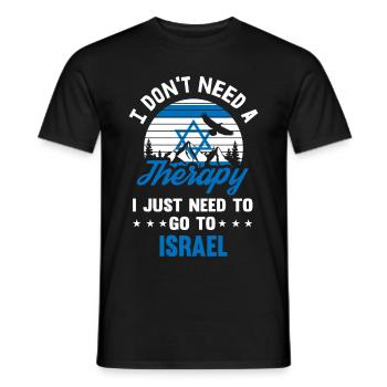Therapy Israel Banner Flag Retro Gift - Men's T-Shirt - black - Front - AI Model Male 178 light (178cm)
