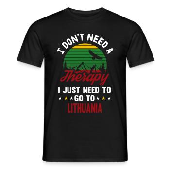 Drapeau de thérapie de la Lituanie - T-shirt homme - noir - Devant - AI Model Male 178 light (178cm)