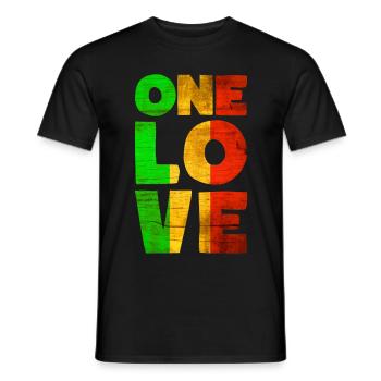 Rastafari ONE LOVE Reggae Style - Männer T-Shirt - Schwarz - Vorne - AI Model Male 178 light (178cm)