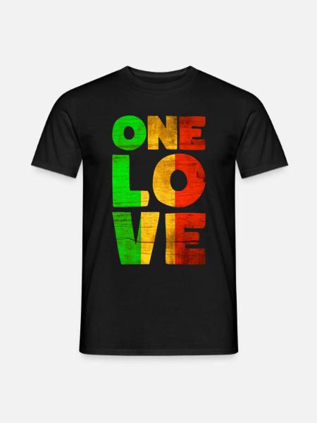 Rastafari ONE LOVE Reggae Style - T-shirt homme - noir