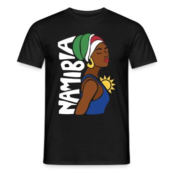 Namibia Namibian Flag Windhoek Namib Souvenir - Men's T-Shirt - black - Front - AI Model Male 178 light (178cm)