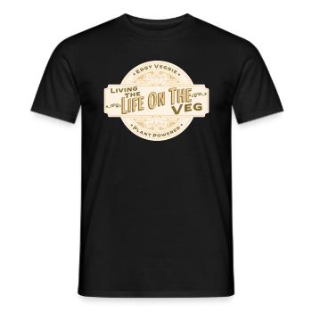 Edgy Veggie - Vivre sur les légumes - Alimenté par les plantes - T-shirt homme - noir - Devant - AI Model Male 178 light (178cm)