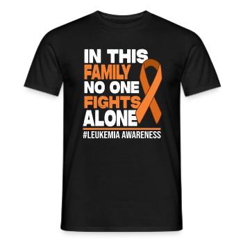 No One Fights Alone Family - Leukemia Awareness - Men's T-Shirt - black - Front - AI Model Male 178 light (178cm)