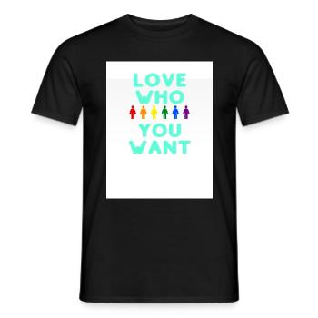 Love who you want - Männer T-Shirt - Schwarz - Vorne - AI Model Male 178 light (178cm)